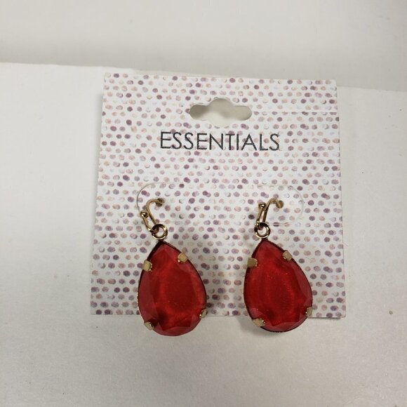 Elegant Pink Teardrop Dangle Earrings – Gold-Tone Statement - Women's Jewelry - Picture 4 of 8